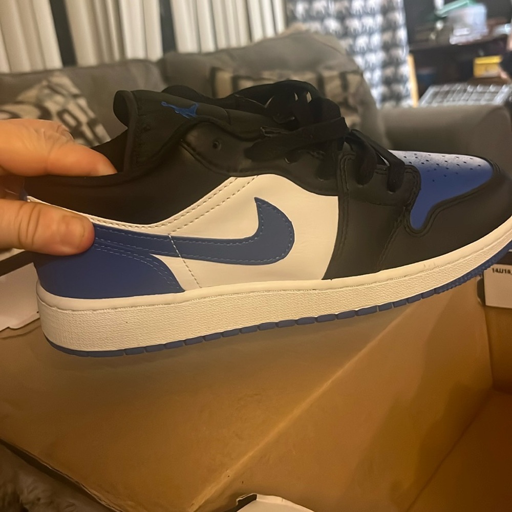 Fresh in Box AirJordan1Low(GS)
White & Royal Blue 
size 6y or 8 women
